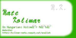 mate kolimar business card